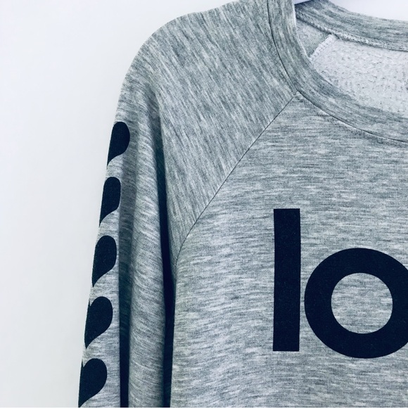 BIRD & VINE Love Graphic Sweatshirt Grey Black - Picture 7 of 12